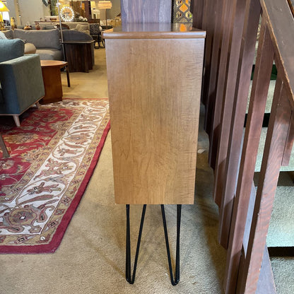 Hairpin Leg 2 Tier Glass Door Cabinet
