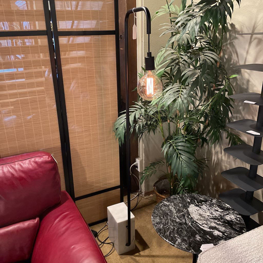 CB2 Marble Base Black Dangle Floor Lamp