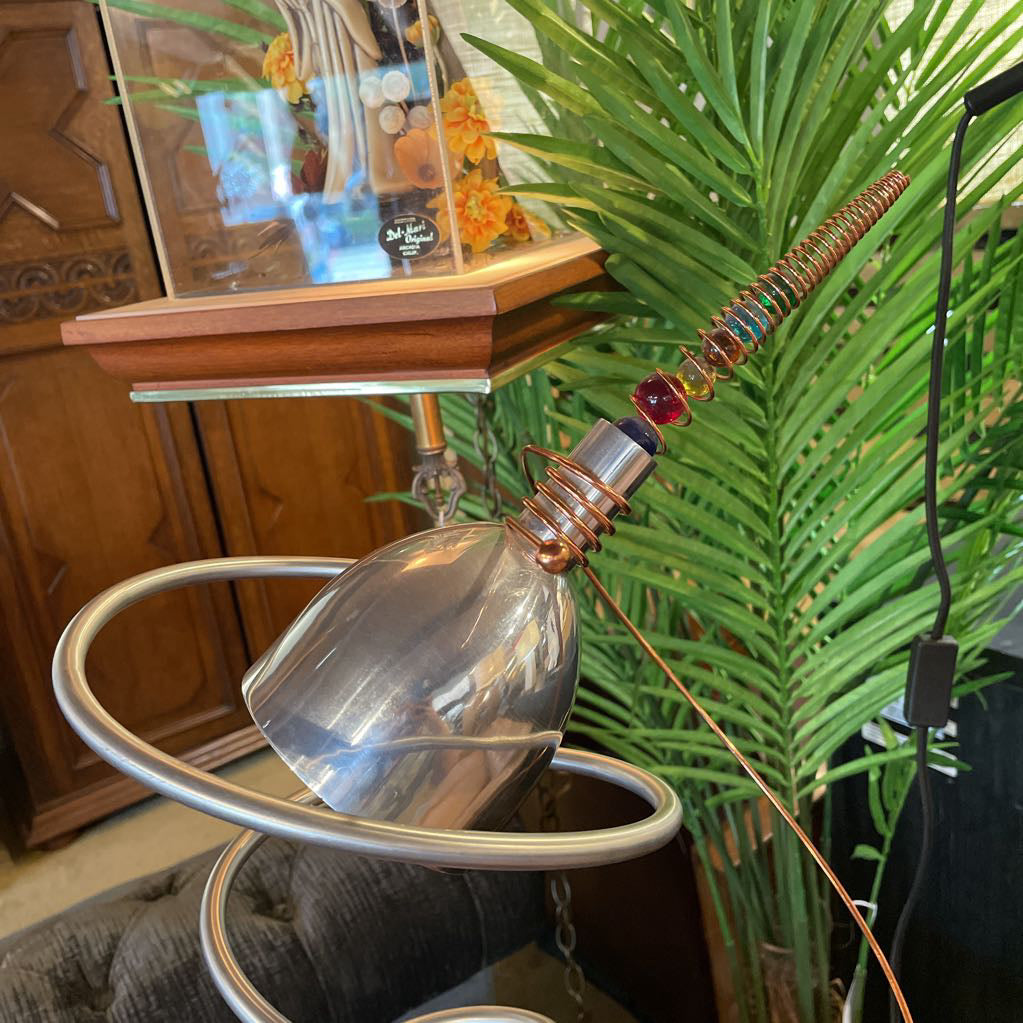 Vintage Roche Bobois Silver and Copper Twist Art Table Lamp