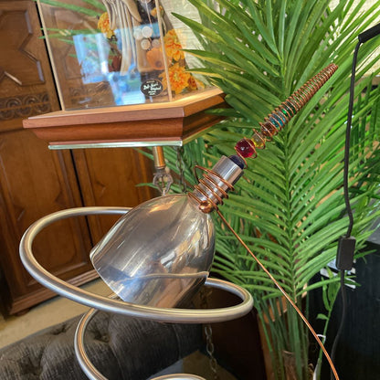 Vintage Roche Bobois Silver and Copper Twist Art Table Lamp