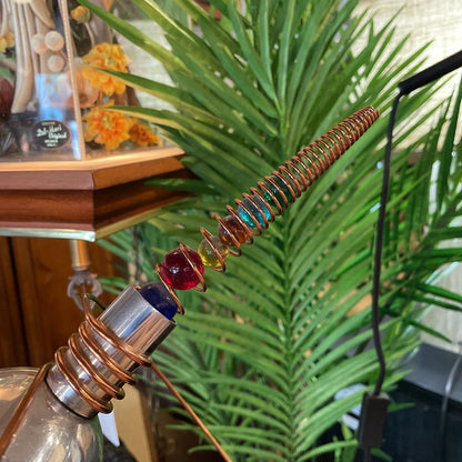 Vintage Roche Bobois Silver and Copper Twist Art Table Lamp