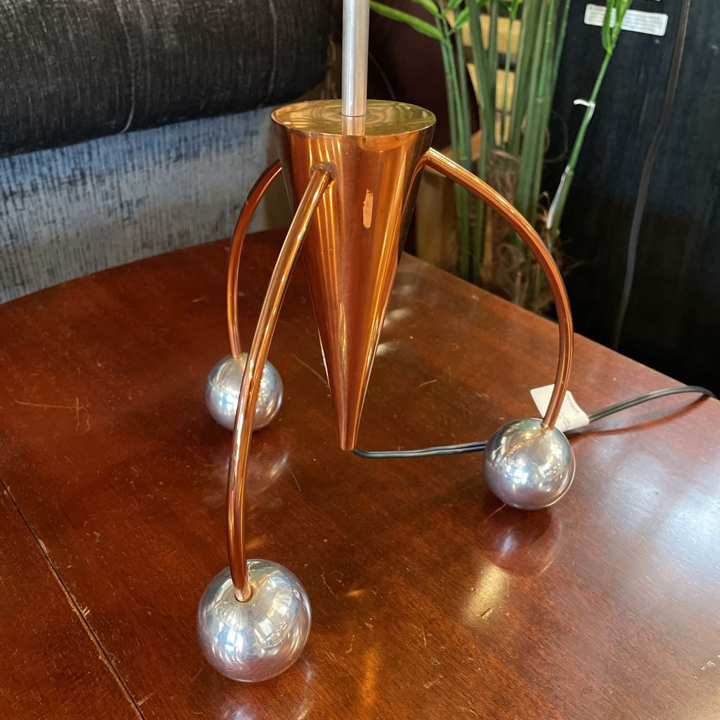 Vintage Roche Bobois Silver and Copper Twist Art Table Lamp