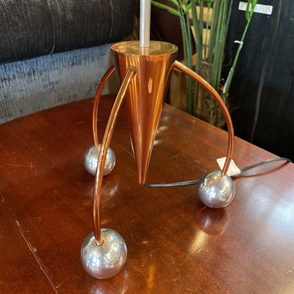 Vintage Roche Bobois Silver and Copper Twist Art Table Lamp