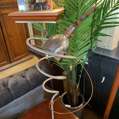 Vintage Roche Bobois Silver and Copper Twist Art Table Lamp