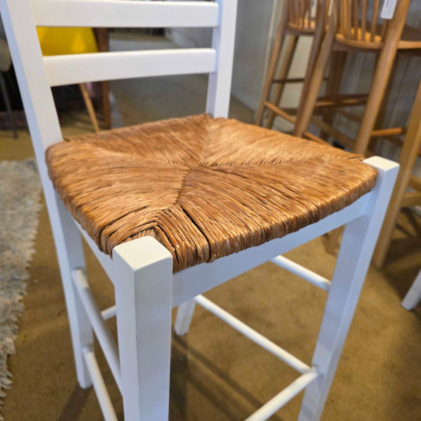 Pottery Barn Ladder Back Woven Seat Stool