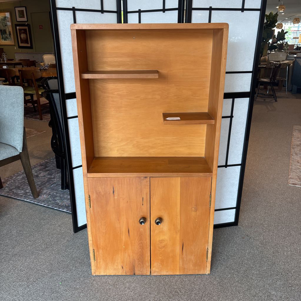 Mid-Century Wood Display Cabinet (AS IS) C BOOKSHELVES