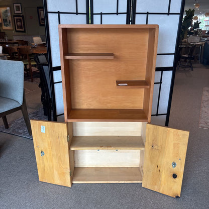 Mid-Century Wood Display Cabinet (AS IS) C BOOKSHELVES