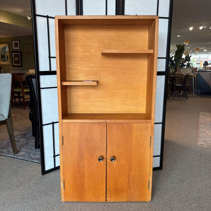 Mid-Century Wood Display Cabinet (AS IS) C BOOKSHELVES
