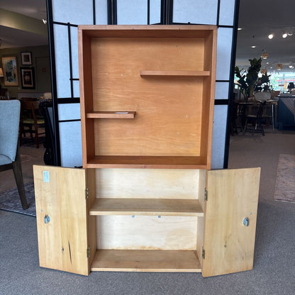 Mid-Century Wood Display Cabinet (AS IS) C BOOKSHELVES