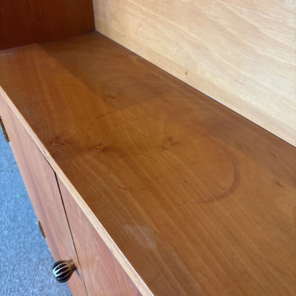 Mid-Century Wood Display Cabinet (AS IS) C BOOKSHELVES