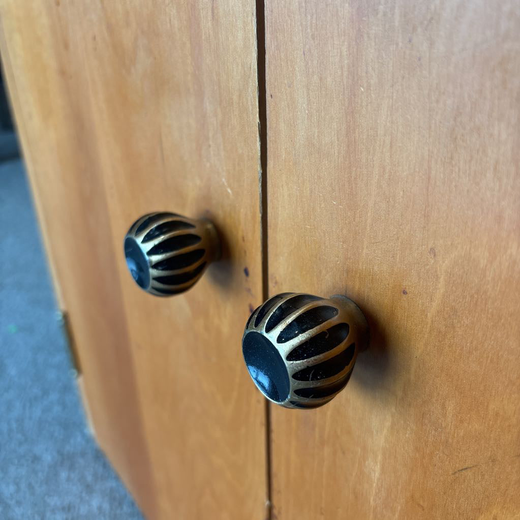 Mid-Century Wood Display Cabinet (AS IS) C BOOKSHELVES