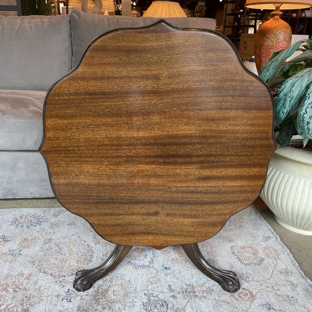 Claw Foot Dark Wood Folding Table
