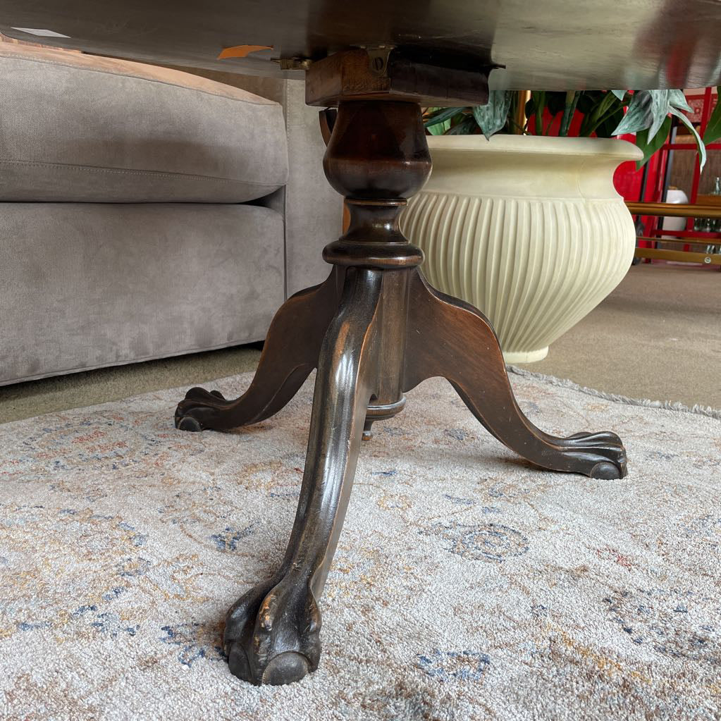 Claw Foot Dark Wood Folding Table