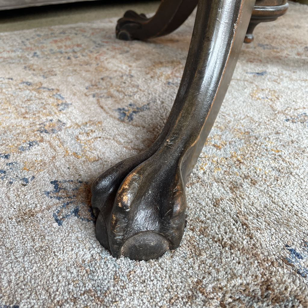 Claw Foot Dark Wood Folding Table