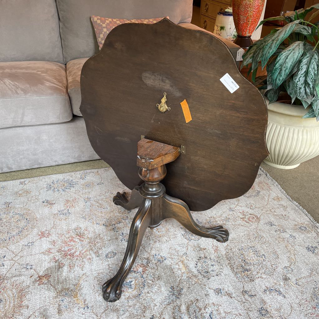 Claw Foot Dark Wood Folding Table