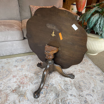 Claw Foot Dark Wood Folding Table