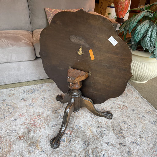 Claw Foot Dark Wood Folding Table C SIDE TABLES
