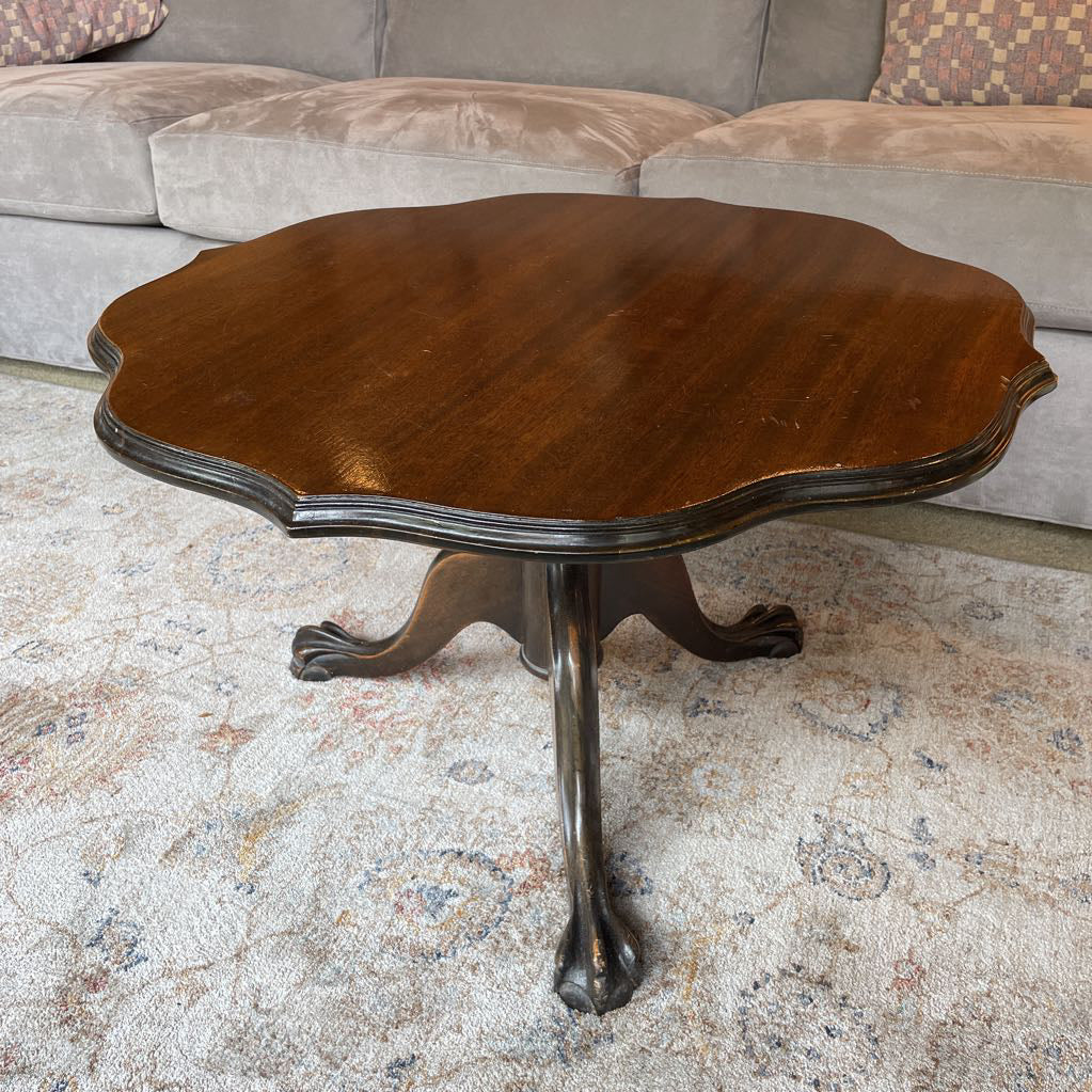 Claw Foot Dark Wood Folding Table