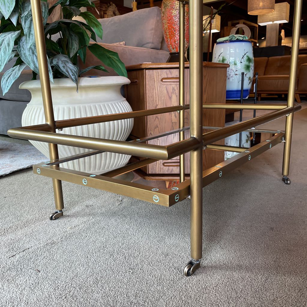 RH Brass Finish Bar Cart