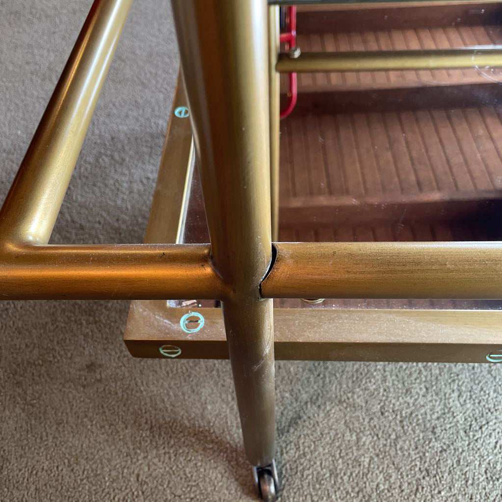 RH Brass Finish Bar Cart