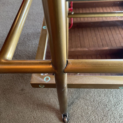 RH Brass Finish Bar Cart