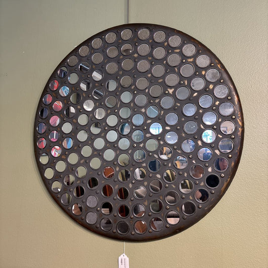 Round Distressed Bronze Kaleidoscope Mirror C MIRRORS