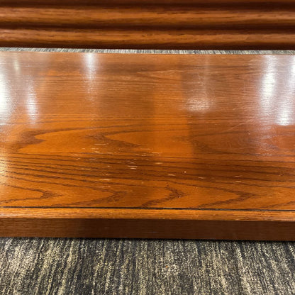 Oak Rectangular Coffee Table w/ Smoked Glass Inlay