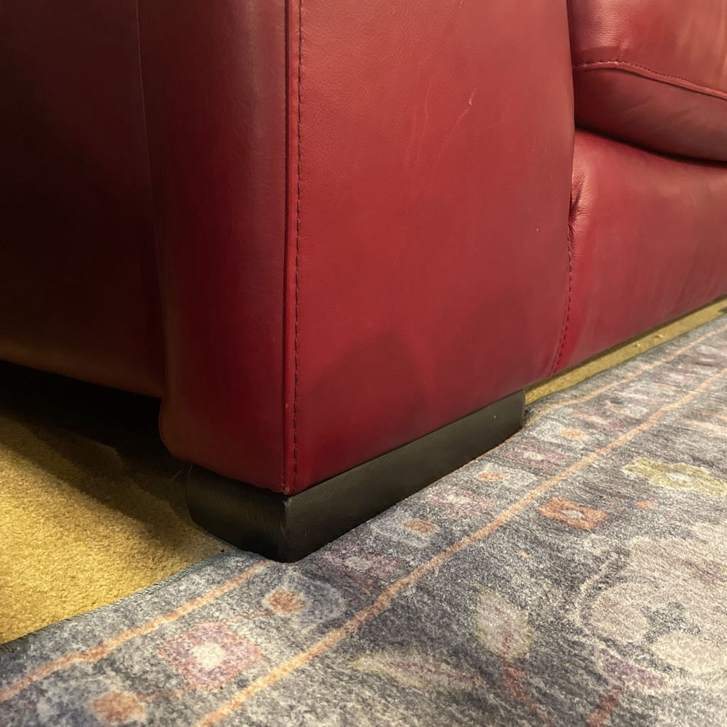 Natuzzi Red Leather Sofa - as is
