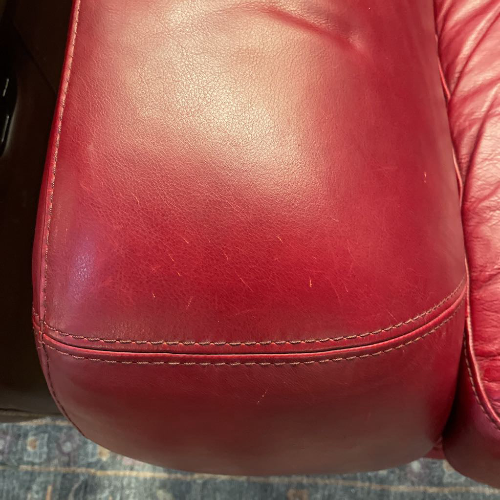 Natuzzi Red Leather Sofa - as is
