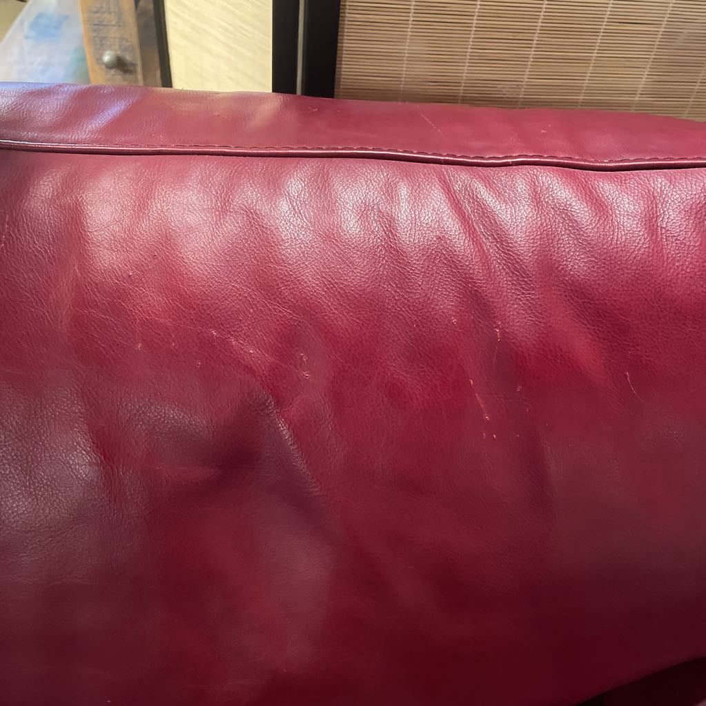 Natuzzi Red Leather Sofa - as is