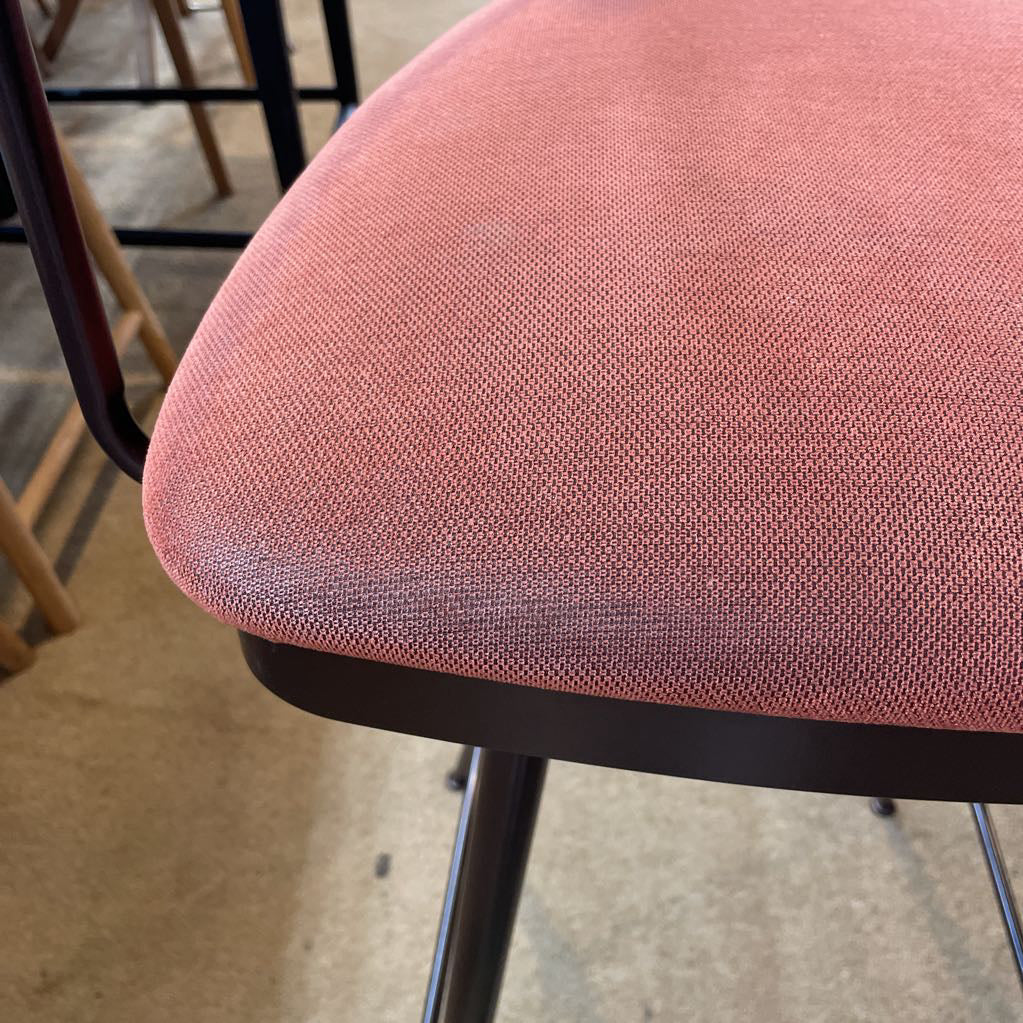Brick Color Seat Metal Frame Swivel Barstool C STOOLS