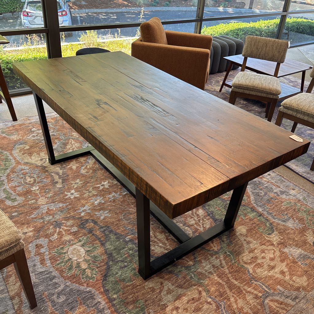 72" Rustic Mahogany Finish Dining Table (AS IS) C DINING TABLES