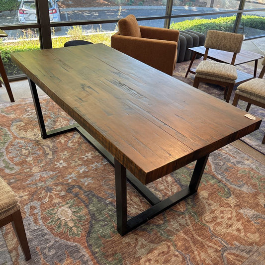72" Rustic Mahogany Finish Dining Table (AS IS) C DINING TABLES
