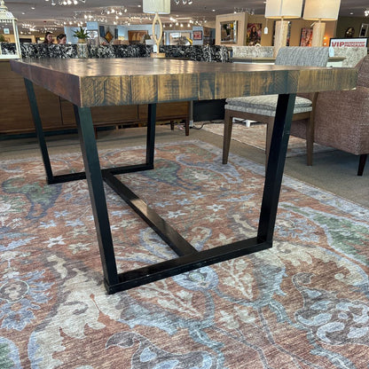 72" Rustic Mahogany Finish Dining Table (AS IS) C DINING TABLES