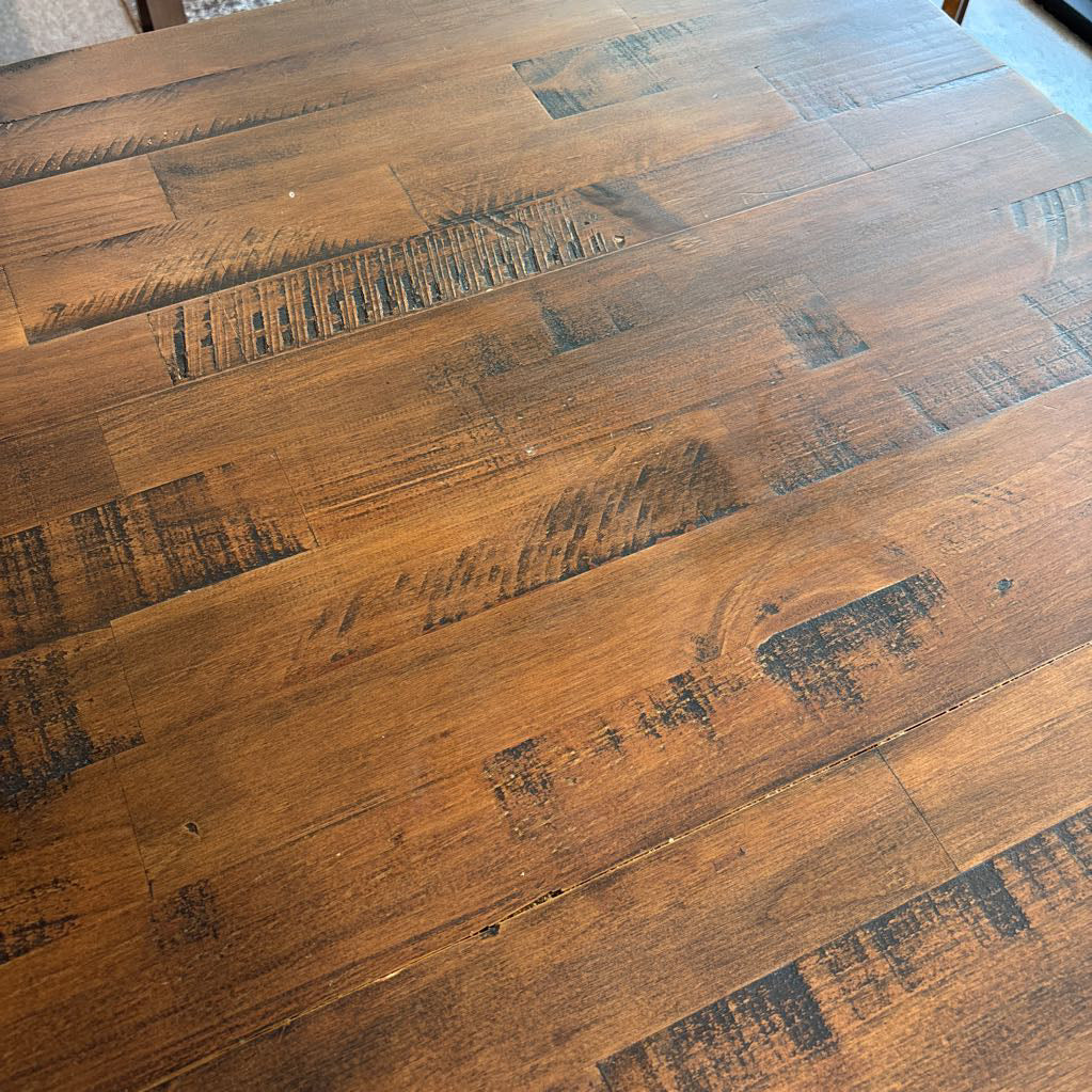 72" Rustic Mahogany Finish Dining Table (AS IS) C DINING TABLES