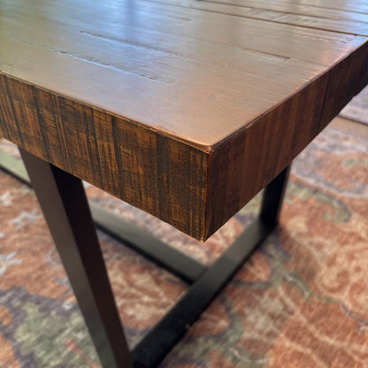 72" Rustic Mahogany Finish Dining Table (AS IS) C DINING TABLES