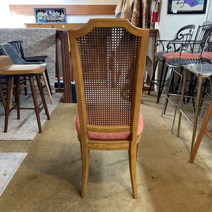 Thomasville Rattan Back Orange Seat Dining Chairs SET of 6