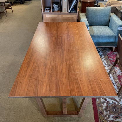 MCM Style Wood Wood Dining Table with X Base