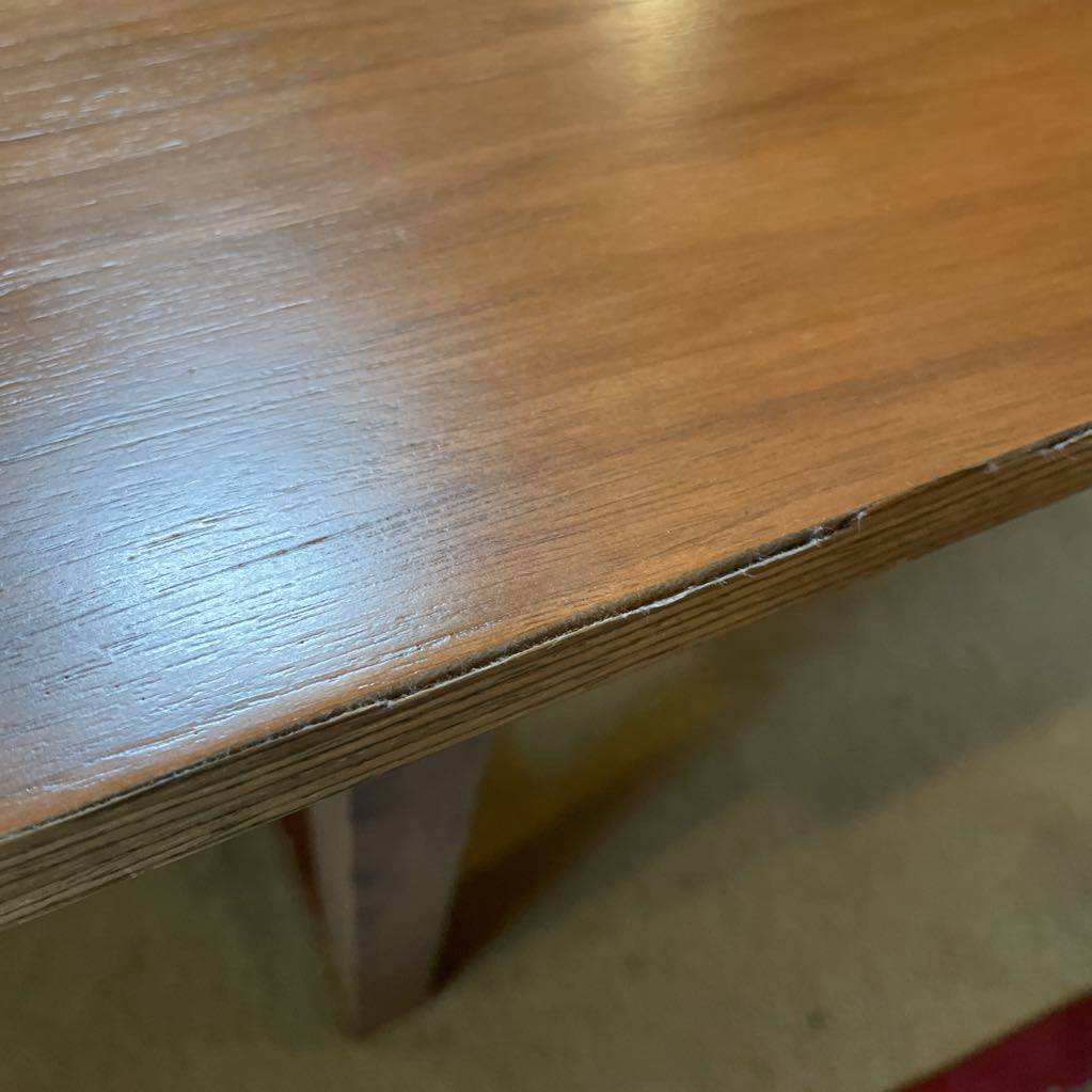 MCM Style Wood Wood Dining Table with X Base