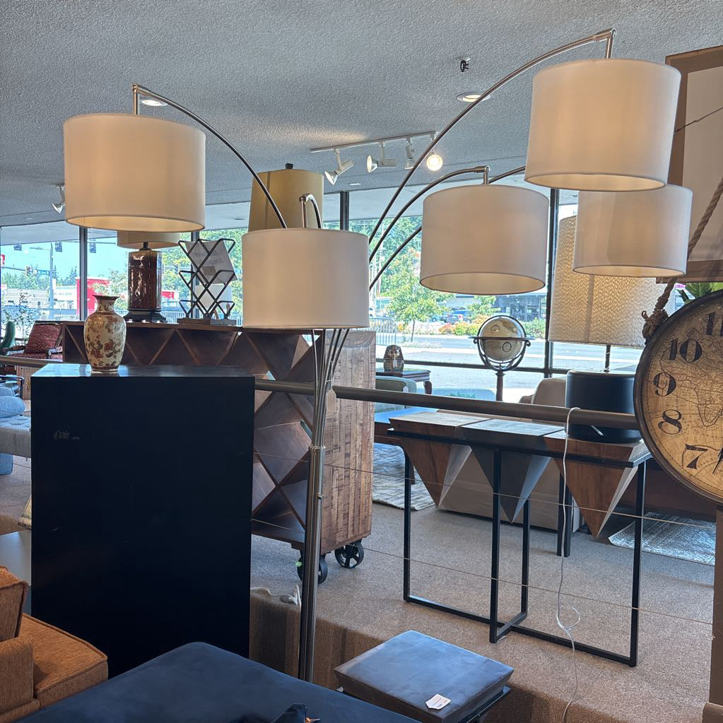 Brushed Nickel 5 Shade Floor Lamp
