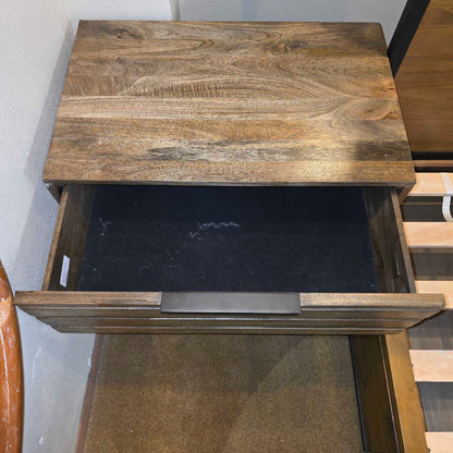 Pier 1 Grey Wood 2 Drawer Nightstand