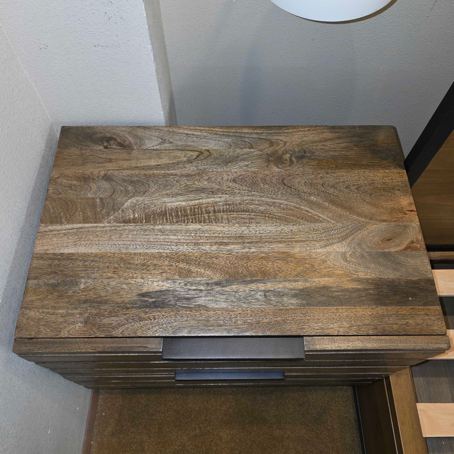 Pier 1 Grey Wood 2 Drawer Nightstand