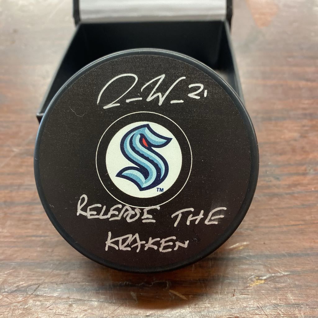 ALEX WENNBERG Signed KRAKEN Hockey Puck