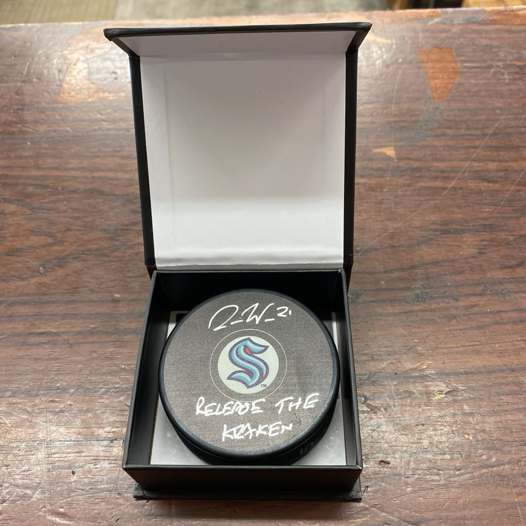 ALEX WENNBERG Signed KRAKEN Hockey Puck