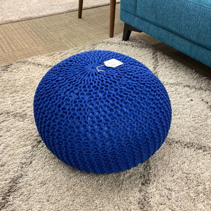Blue Crocheted Pouf U OTTOMANS
