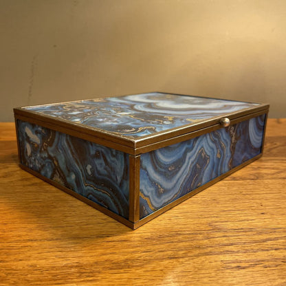 Blue Mineral Swirl Trinket Box SMALLS