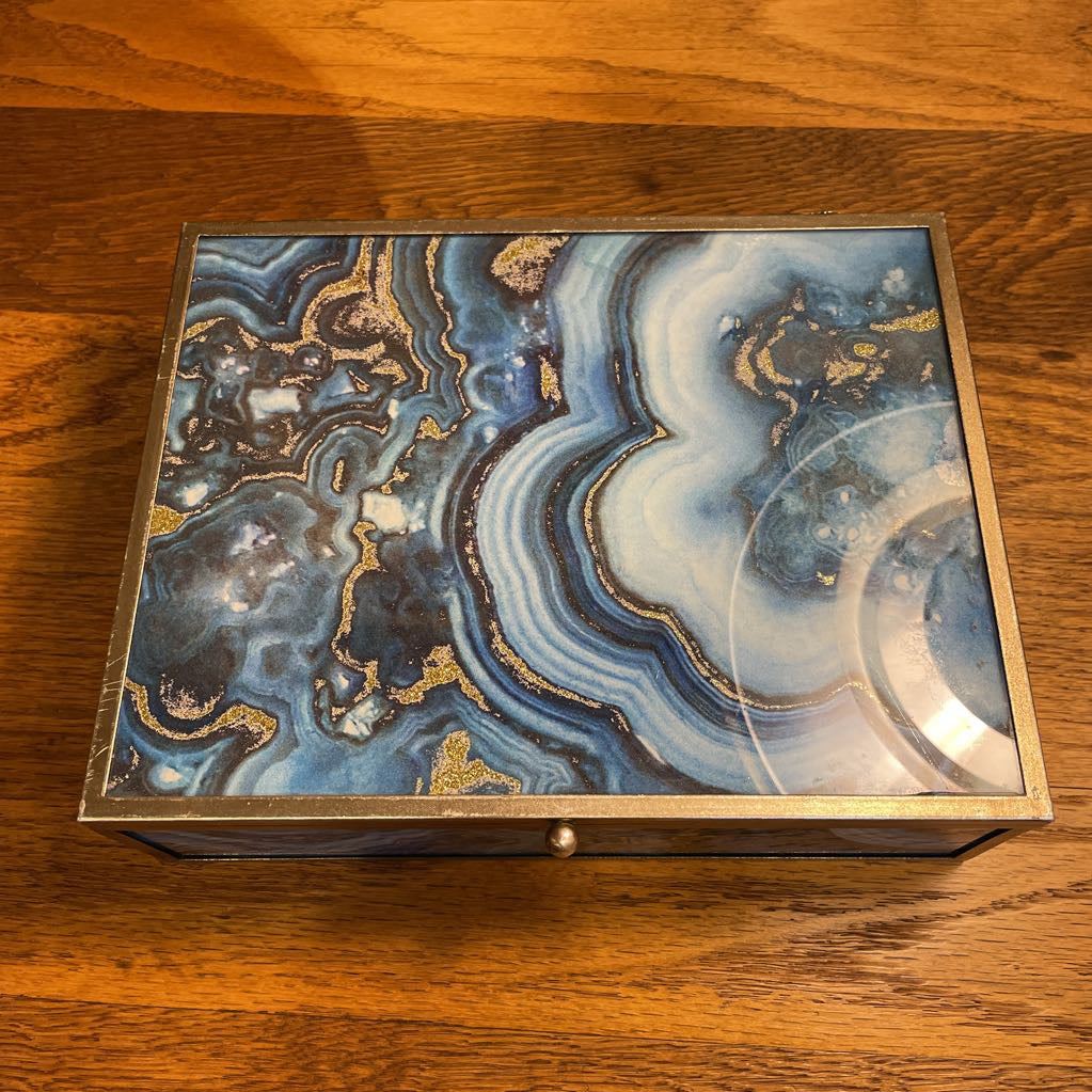 Blue Mineral Swirl Trinket Box SMALLS