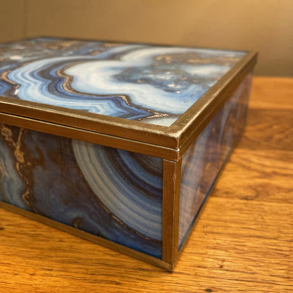 Blue Mineral Swirl Trinket Box SMALLS