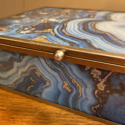 Blue Mineral Swirl Trinket Box SMALLS