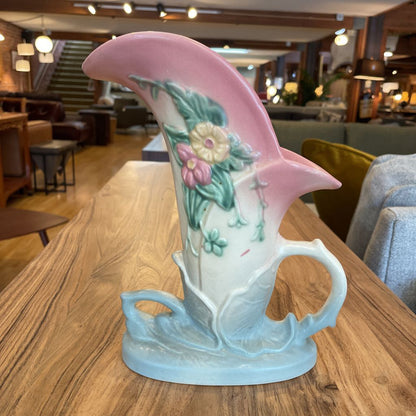 Hull Pottery Pretty Floral Horn Vase